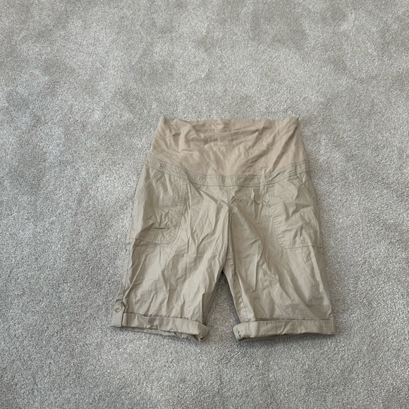 Three Seasons Maternity Pants - Three Seasons Maternity Beige Shorts